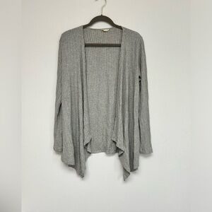Aeropostal Grey Open front asymmetrical sweater cardigan women’s size M